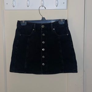 Black Jean Skirt Sized Medium